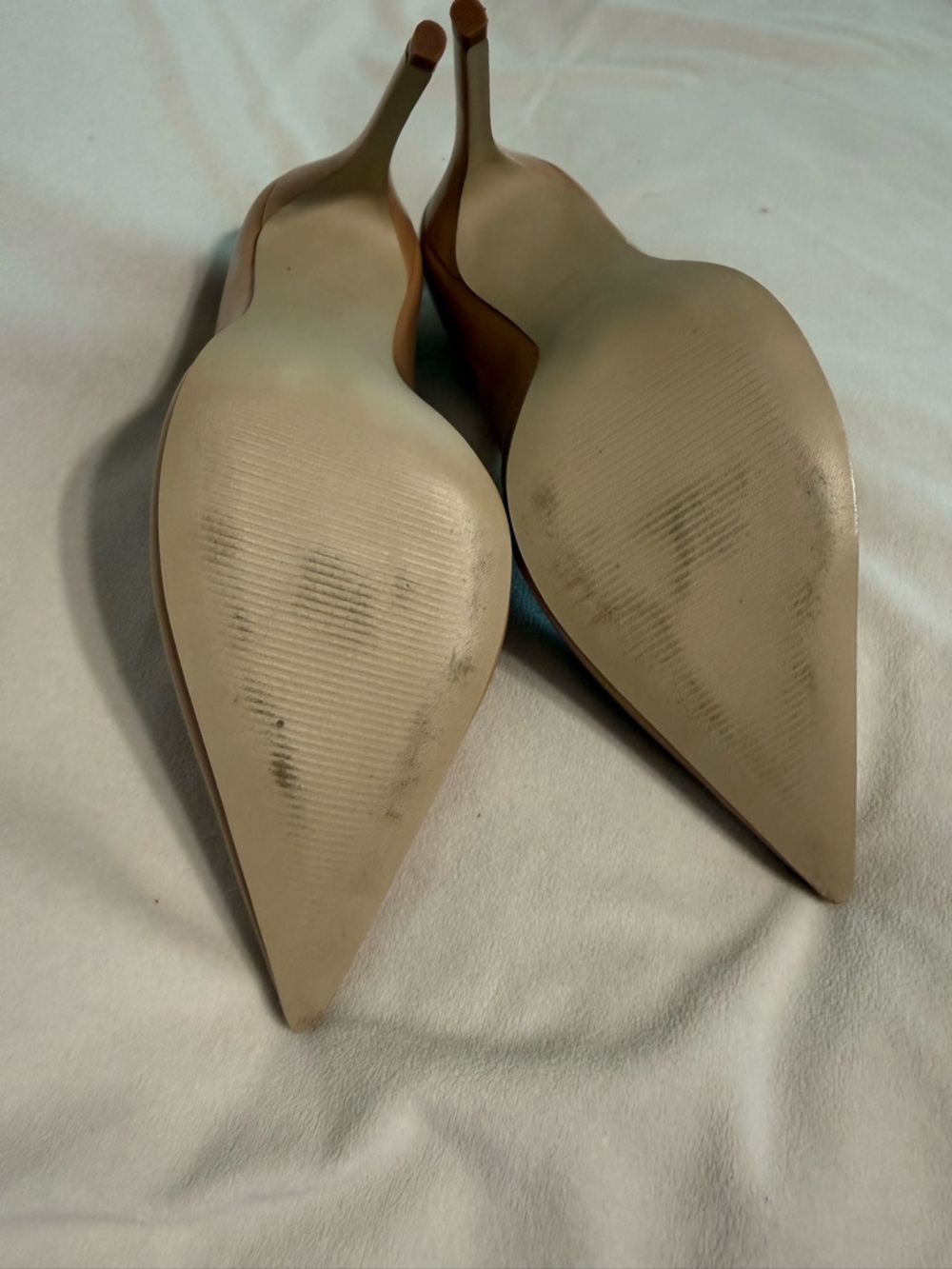 NIB Steve Madden Noir Tan Leather Stiletto Heels Pumps Classic Nude Size 8 - Picture 4 of 7